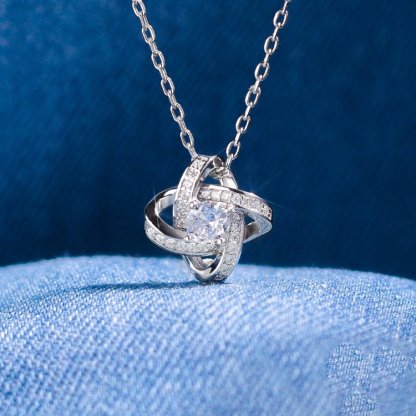 For Bonus Daughter - S925 Even though You're not My Blood I Love You as If You were Knot Necklace