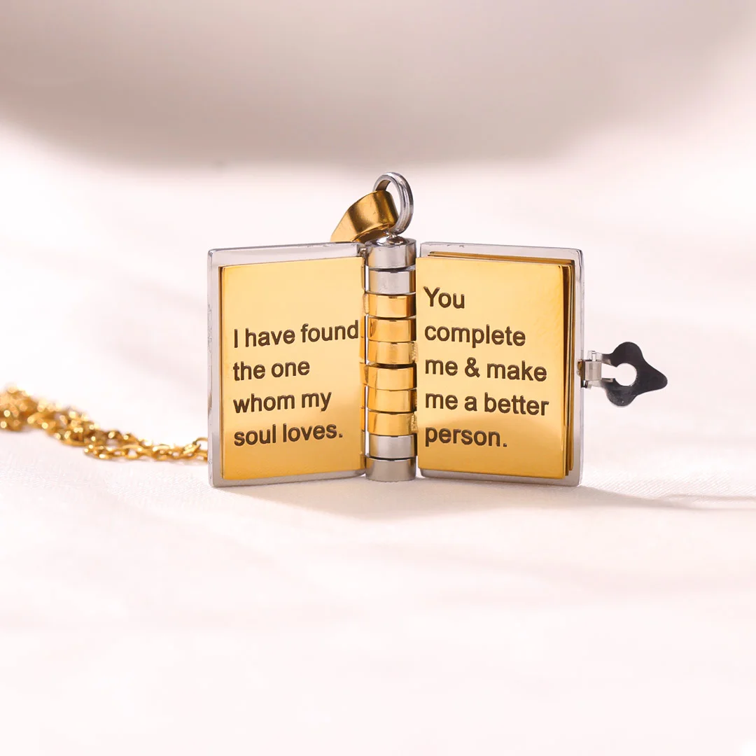 For Love - Love You Until I Die Book Necklace