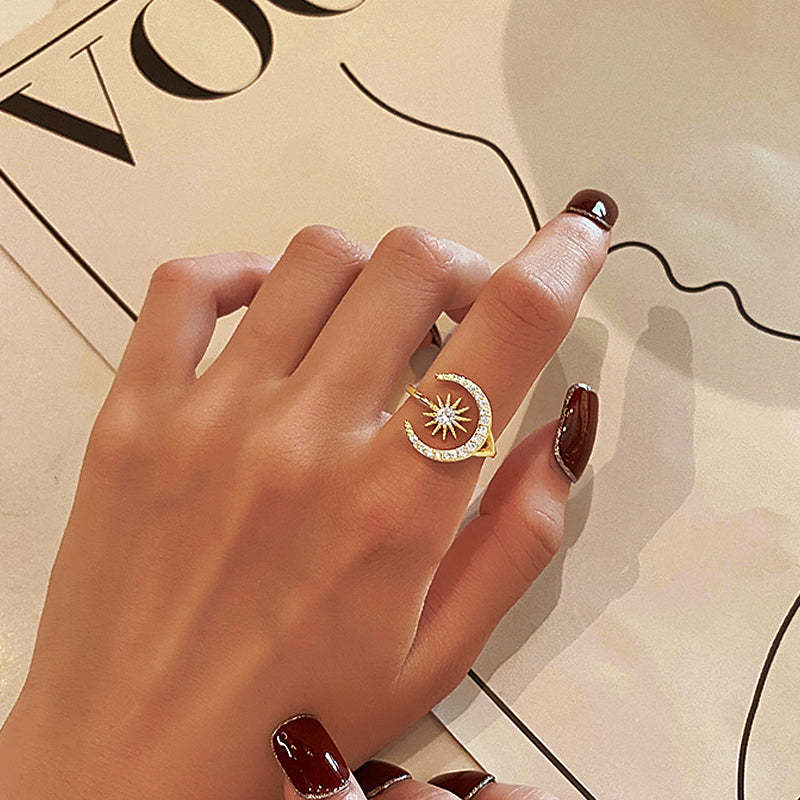 For Friend - S925 We Will Face Life Together We Are Best Friends Forever Sun Moon Star Ring