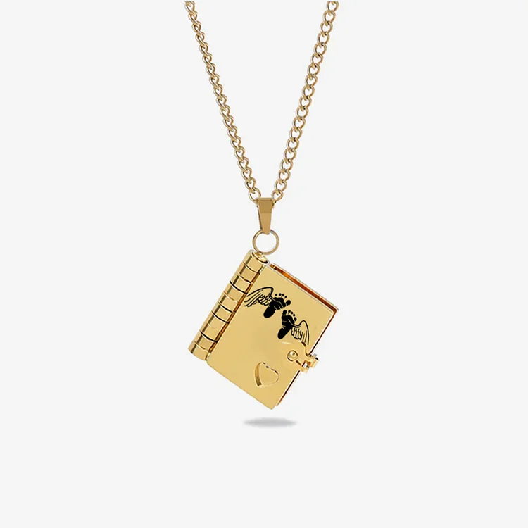 For Memorial - Mama of An Angel Book Necklace