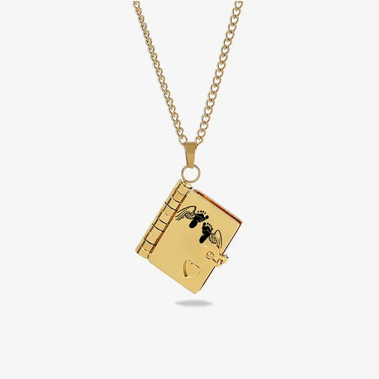 For Memorial - Mama of An Angel Book Necklace