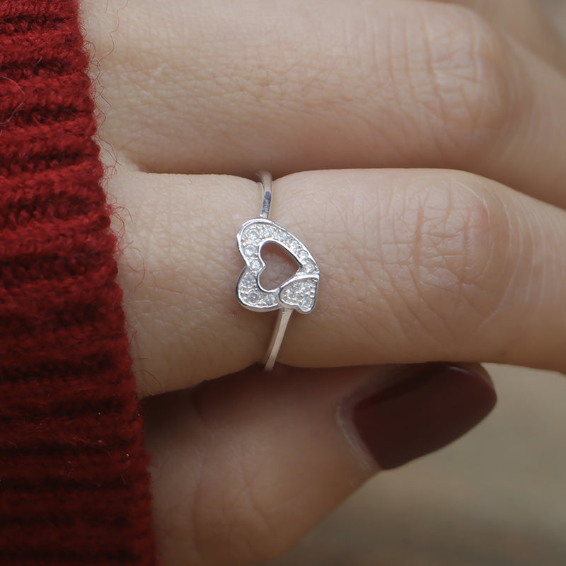 S925 Mother & Daughter Heart To Heart Ring