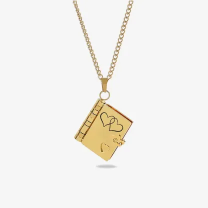 For Love - My Girlfriend Book Necklace