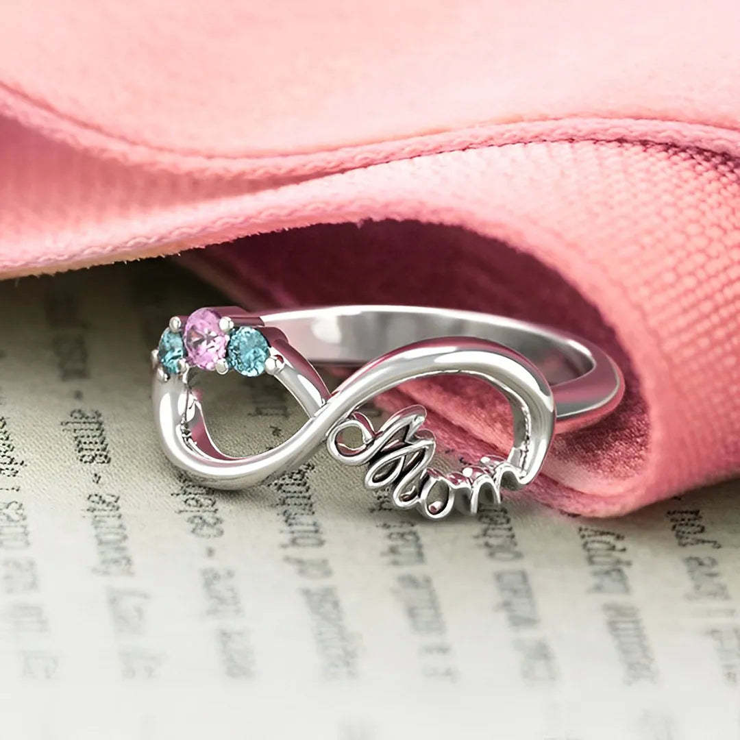 For Mother - We Love You Until Infinity Runs Out Infinite Love Custom Ring