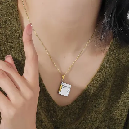 For Friends - Sisters At Heart Book Necklace