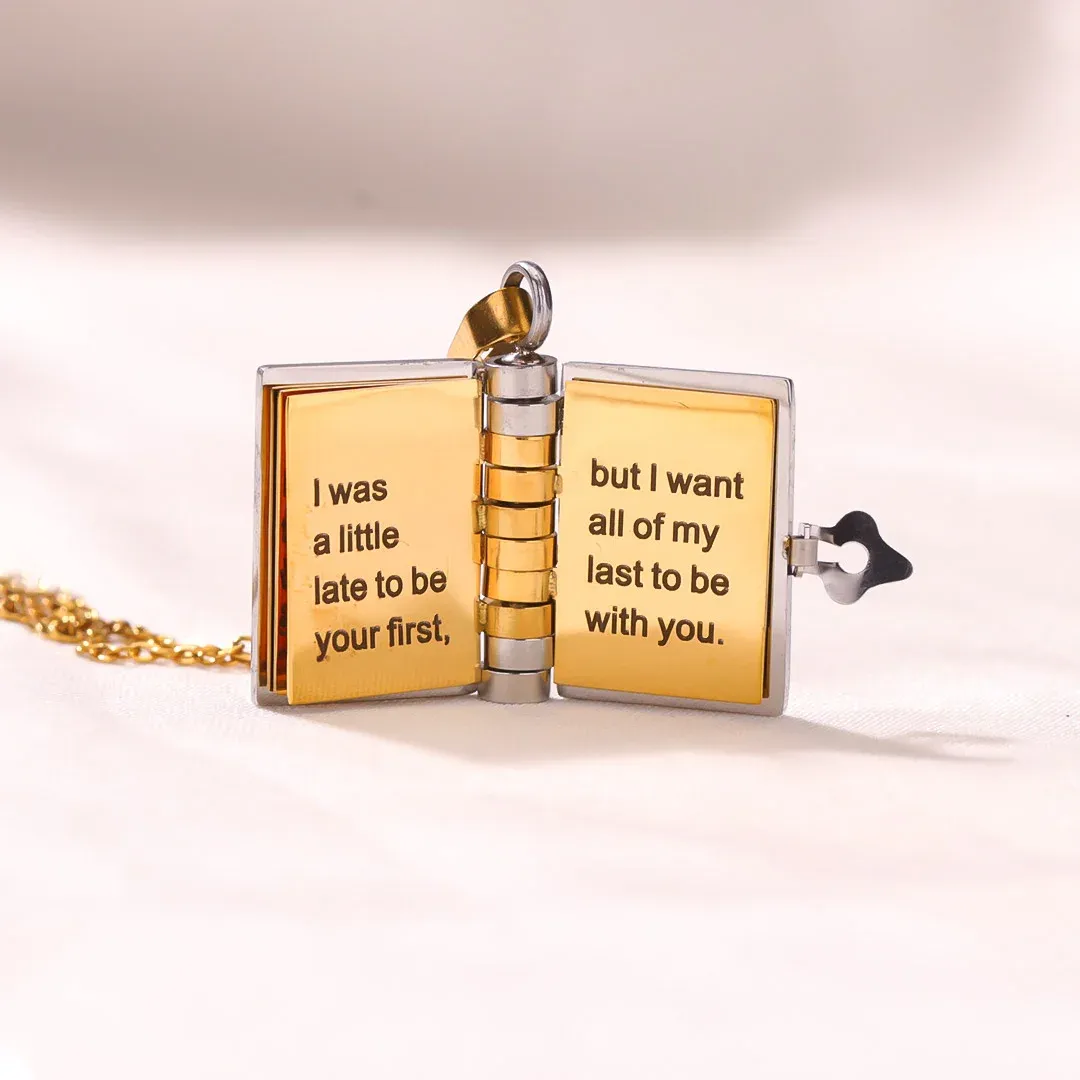 For Love - Love You Until I Die Book Necklace