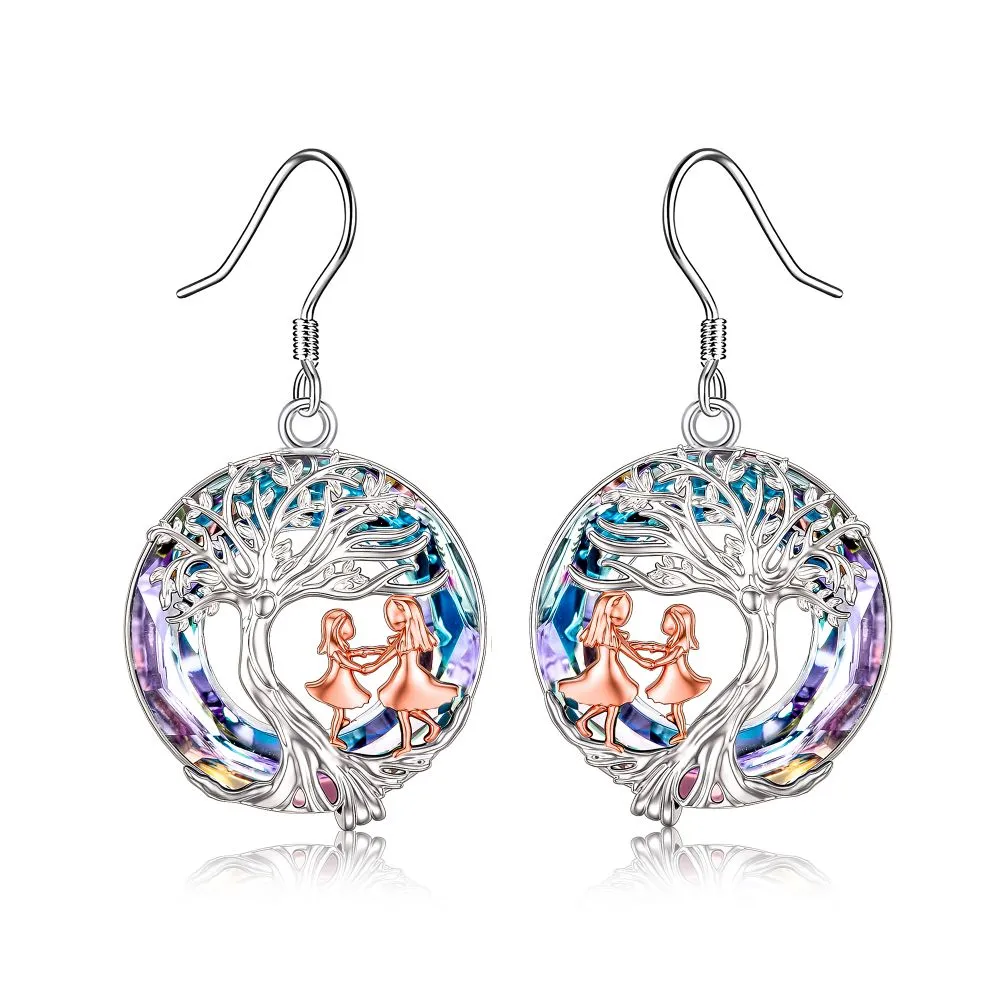 For Daughter - S925 We Are Forever Linked Together Crystal Life Tree Necklace