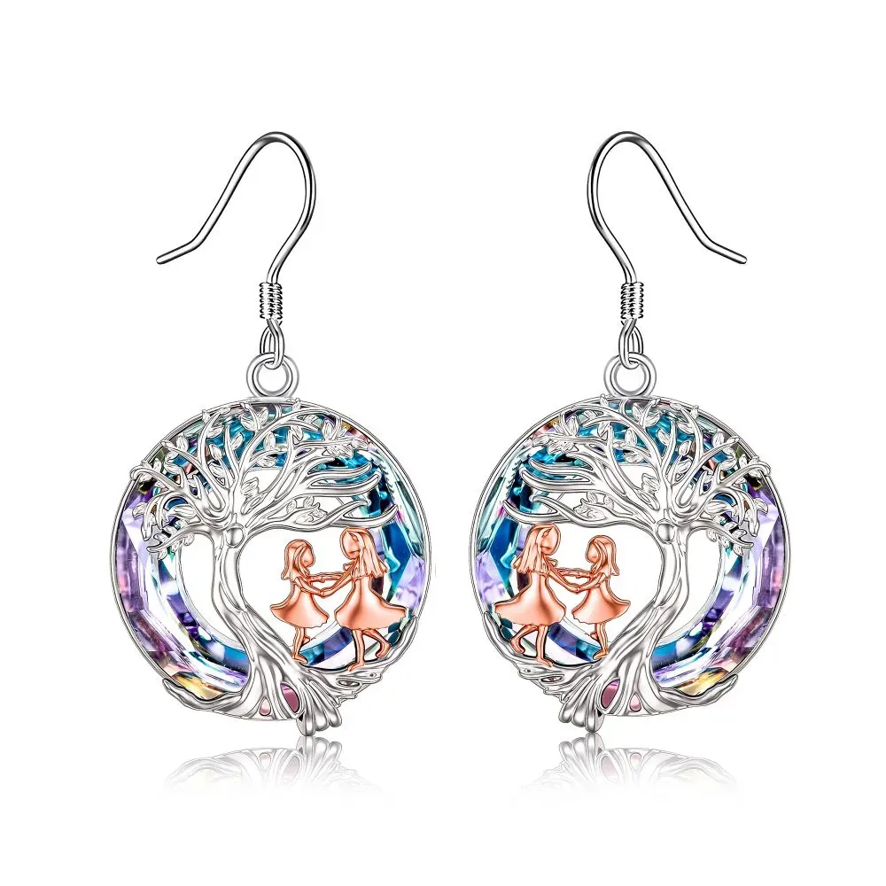 For Daughter - S925 We Are Forever Linked Together Crystal Life Tree Necklace