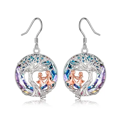For Daughter - S925 We Are Forever Linked Together Crystal Life Tree Necklace