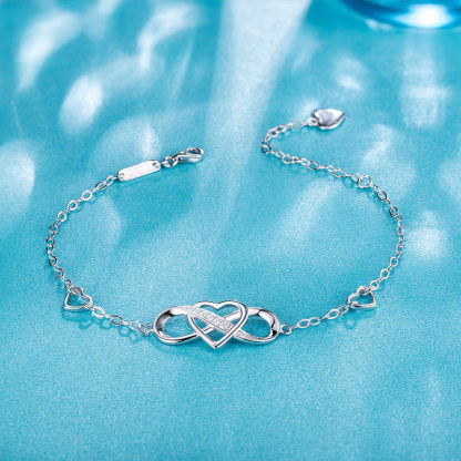 For Grandaughter - S925 You Will Always Have Me,And I Will Always Have You Infinite Heart Bracelet
