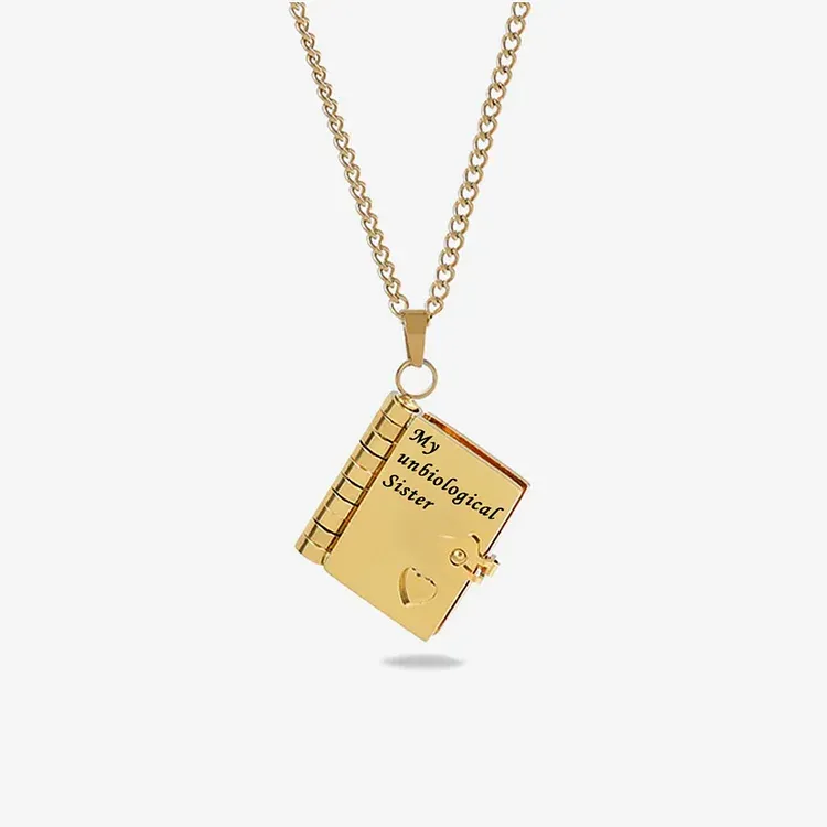 For Friends - Sisters At Heart Book Necklace