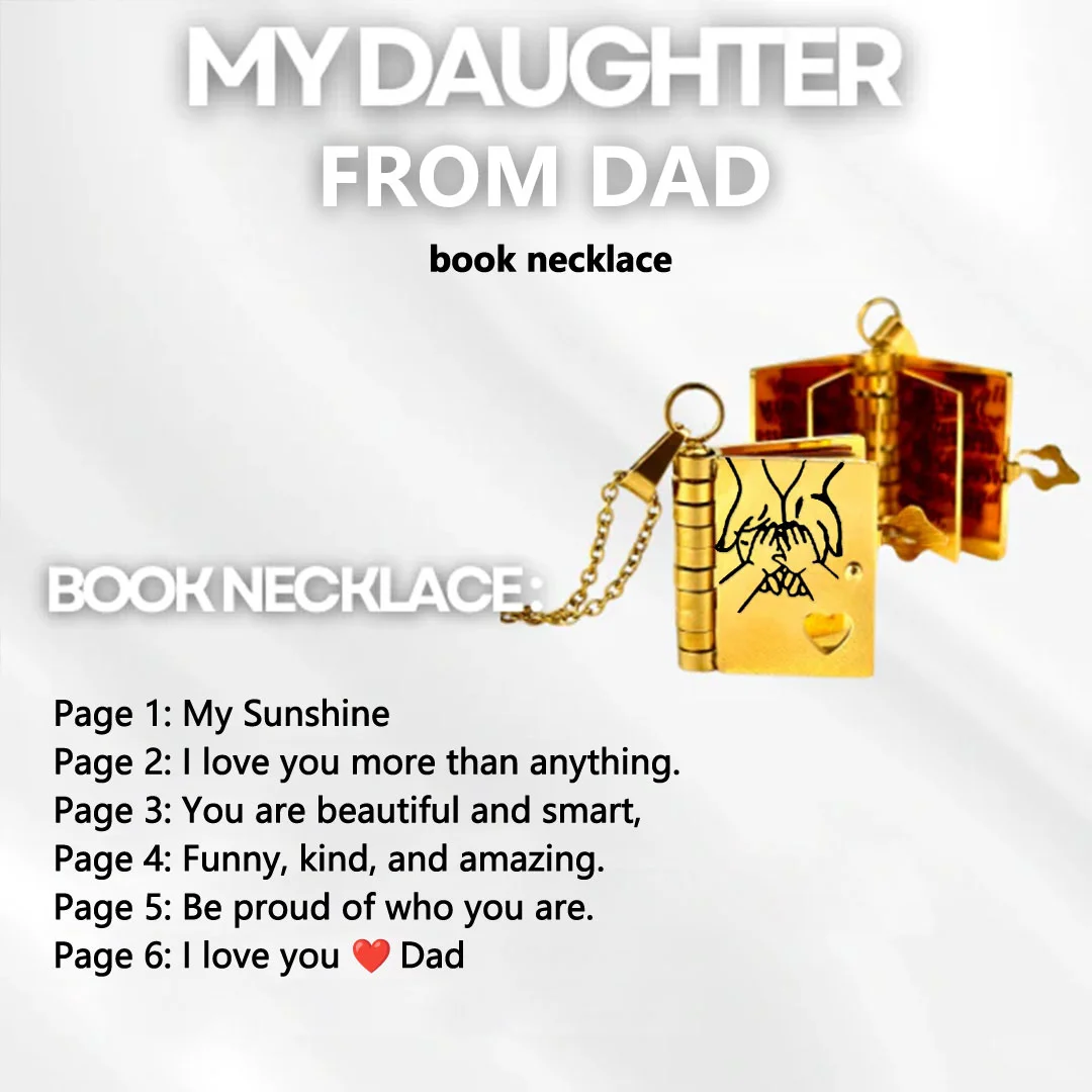 For Daughter - My Sunshine Book Necklace