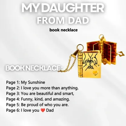 For Daughter - My Sunshine Book Necklace