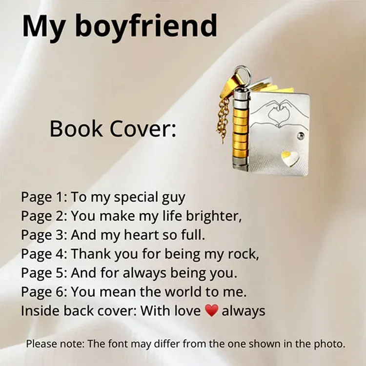 For Love - My Boyfriend Book Necklace