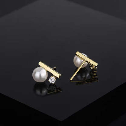 S925 Balance Pearl Earrings