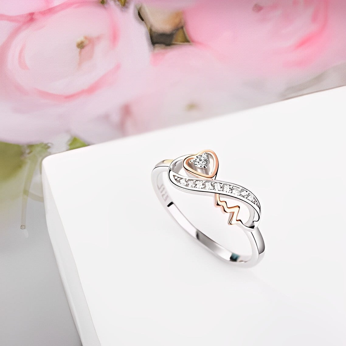 S925 I Love You Until Infinity Runs Out Infinity Heartbeat Ring