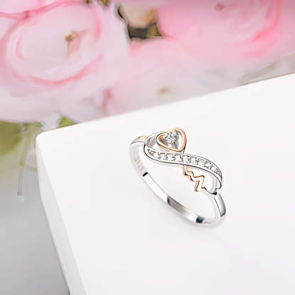 S925 I Love You Until Infinity Runs Out Infinity Heartbeat Ring