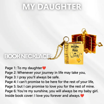 For Daughter - First My Daughter Forever My Friend Book Necklace
