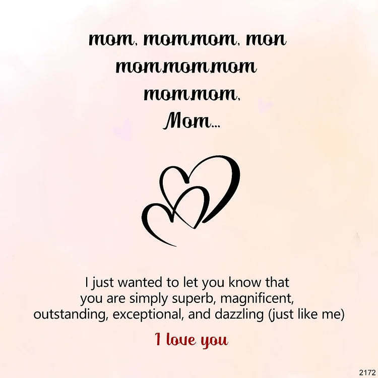 For Mom - I Love You Rose Mom Heart Necklace