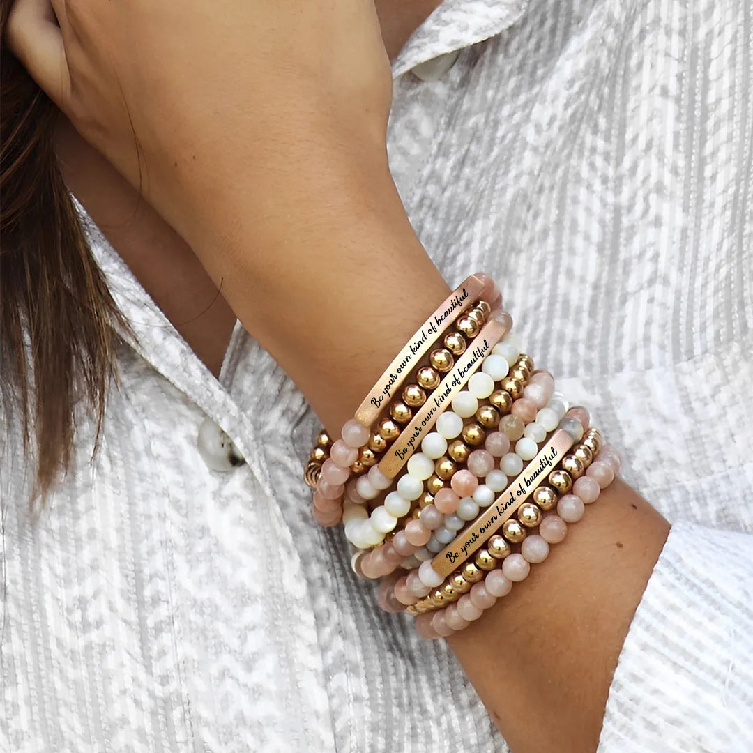 For friend- Be Yourself Bead Engraving Bracelet