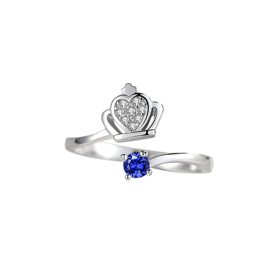 For Daughter - S925 Straighten Your Crown Solitaire Birthston Ring