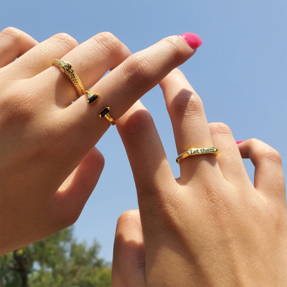 Let Them Exquisite 3D Bar Ring