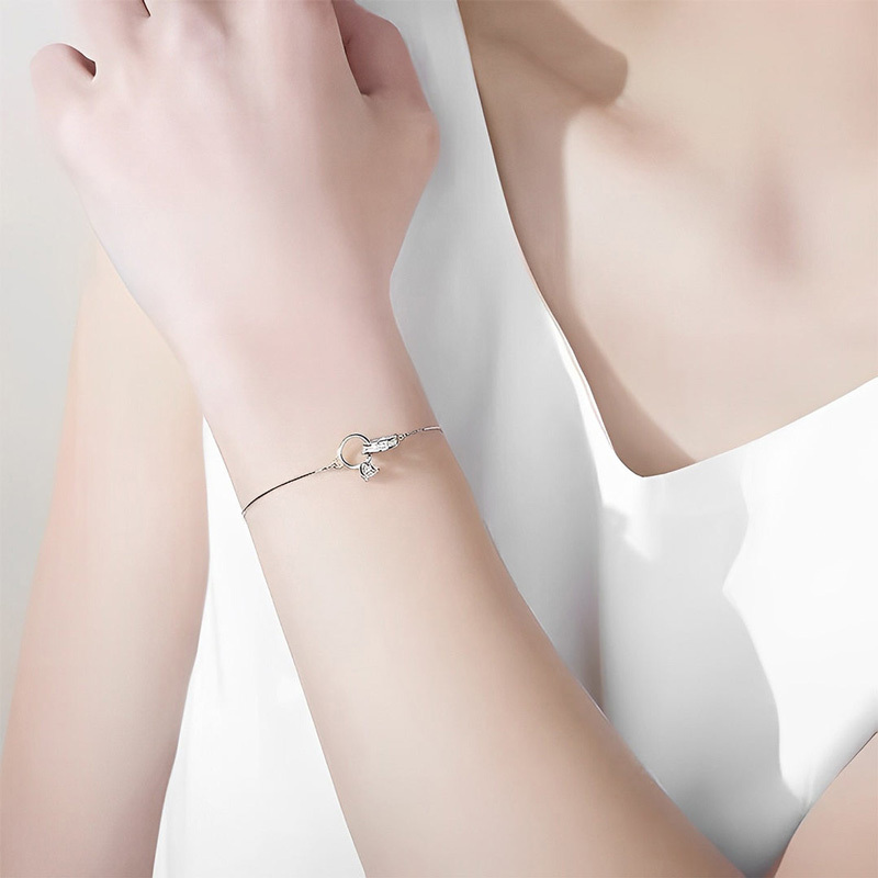 For Wife - S925 I Love You Forever And Always Interlocking Diamond Bracelet