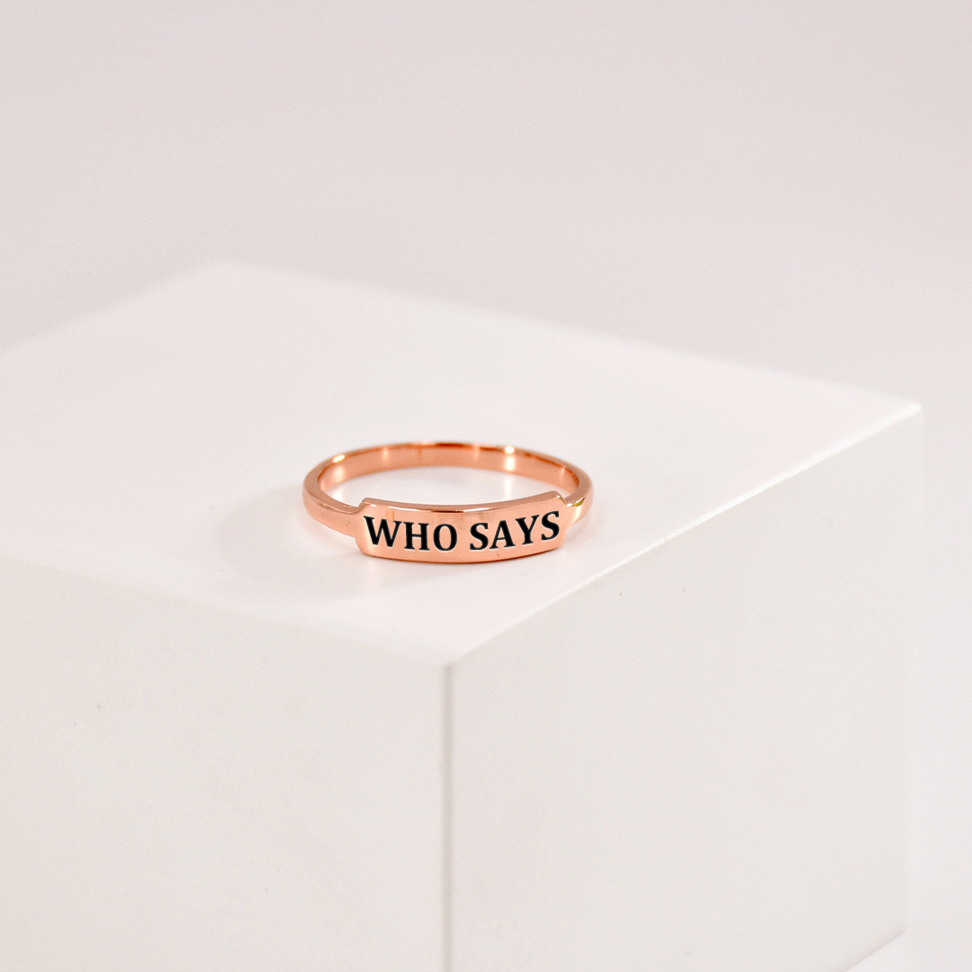 Who Says Dainty Bar Ring