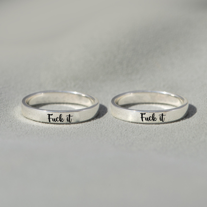 S925 Fuck It Circle Ring