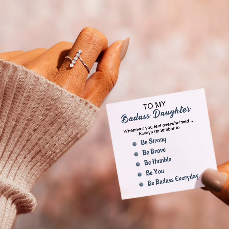 For Daughter - S925 Be Badass Everyday Five Dot Ring