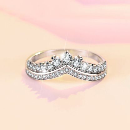 For Daughter - S925 You Are The Queen Of Your Own Destiny HerringboneCrown Ring