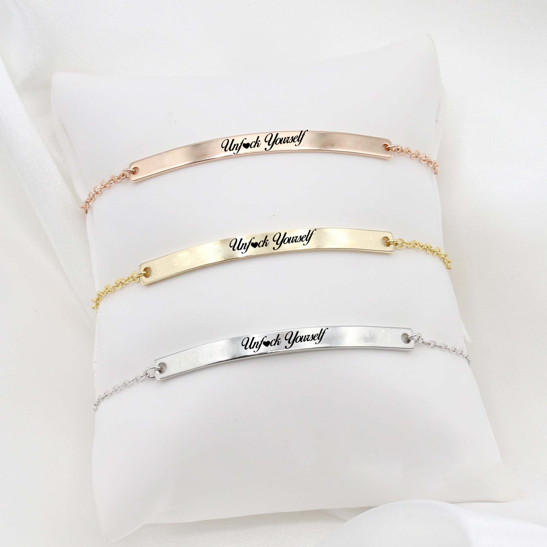 Unfuck Yourself Liberate Yourself Long Engraved Bracelet