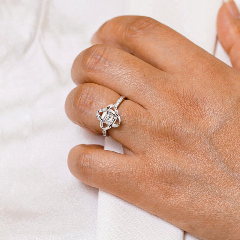 For Mother - Knot Name Custom Ring