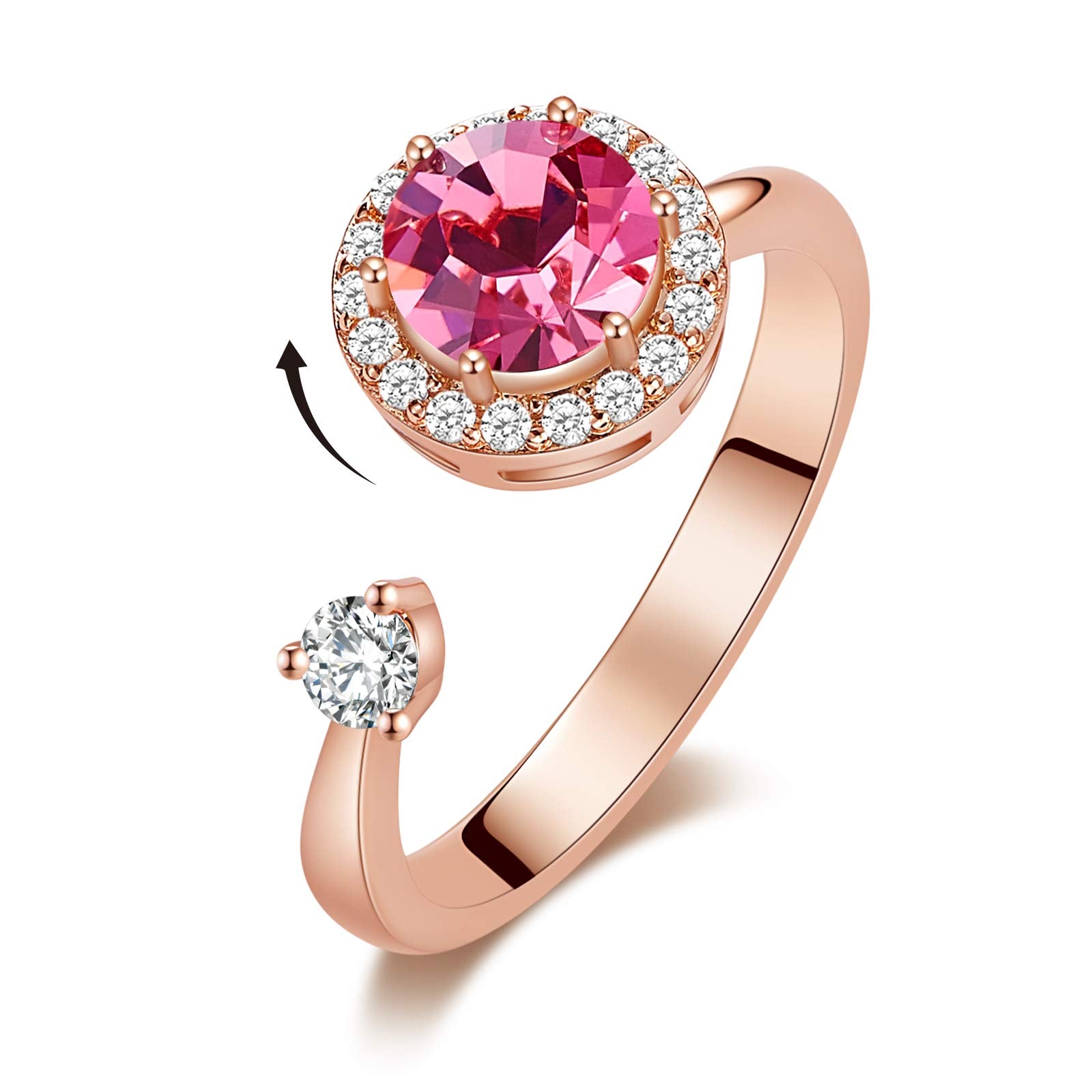 S925 Drive Away Your Anxiety Crystal Fidget Ring
