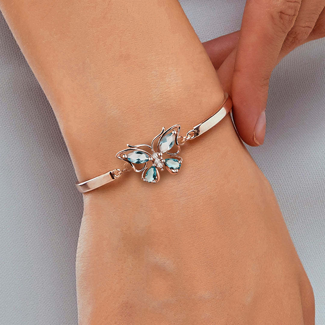 Crystal Butterfly Charm Bracelet