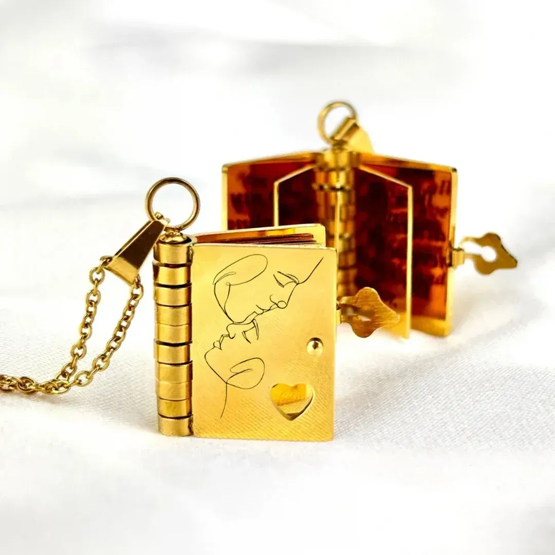 For Love - I Love You Endlessly Book Necklace