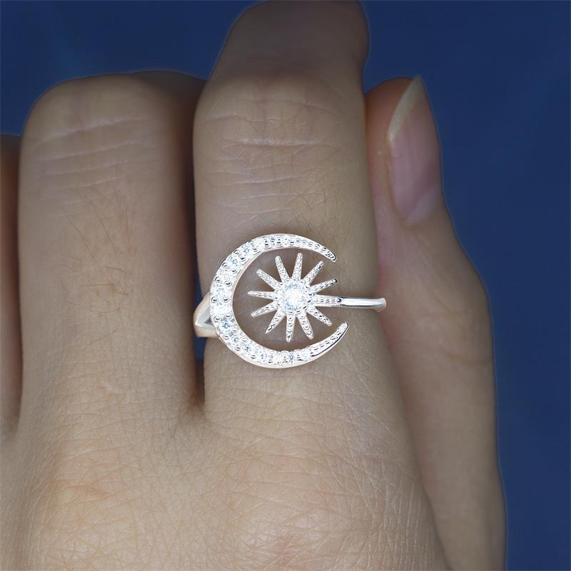 For Friend - S925 We Will Face Life Together We Are Best Friends Forever Sun Moon Star Ring