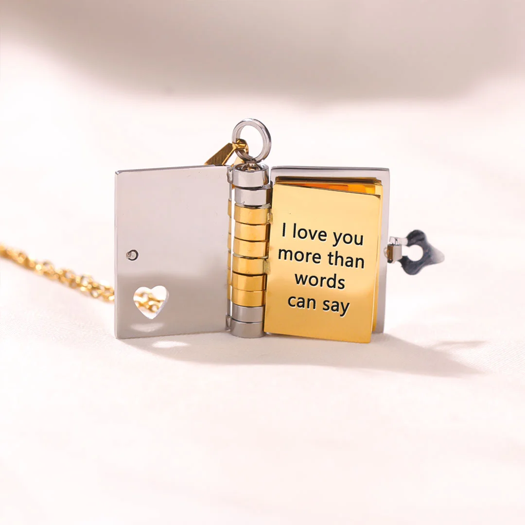 For Love - Our Love Story Is My Favorite Tale Book Necklace