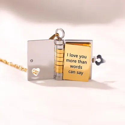 For Love - Our Love Story Is My Favorite Tale Book Necklace