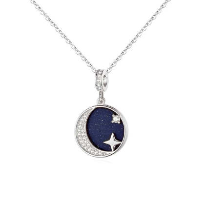 For Bonus Daughter - S925 Always Shine Like The Brightest Star I Love You with All My Heart Planet Openable Necklace