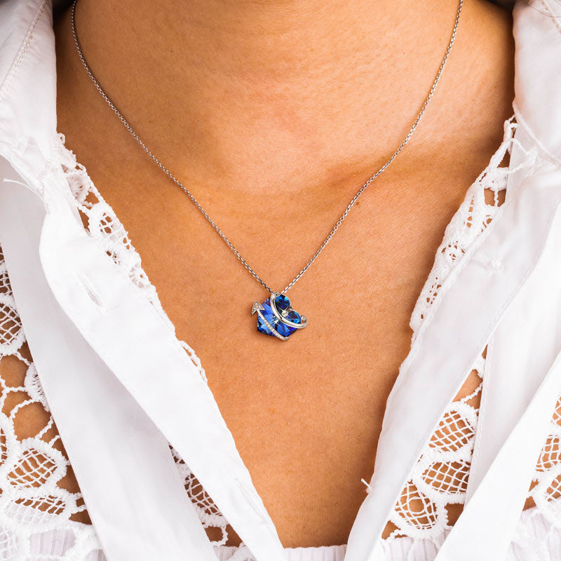 For Daughter - S925 Keep Going I¡¯ll Always be With You Heart Crystal Arrow Necklace