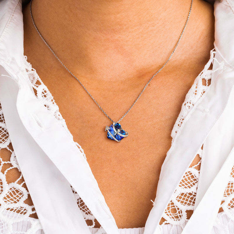 For Daughter - S925 Keep Going I¡¯ll Always be With You Heart Crystal Arrow Necklace