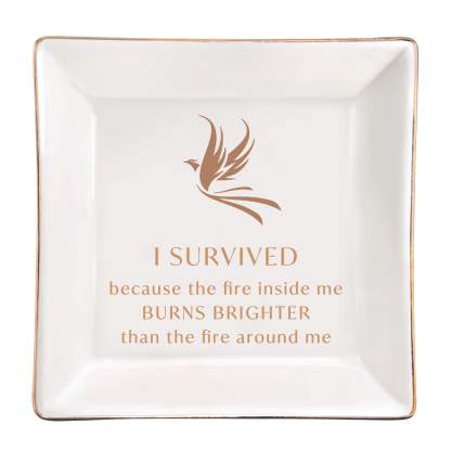 S925 I Survived Because The Fire Inside Me Burns Brighter Than The Fire Around Me Phoenix Crystal Necklace