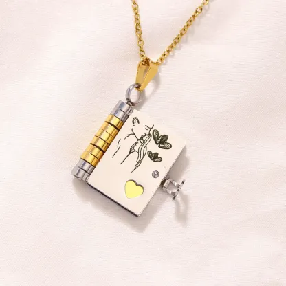 For Love - Love You Until I Die Book Necklace