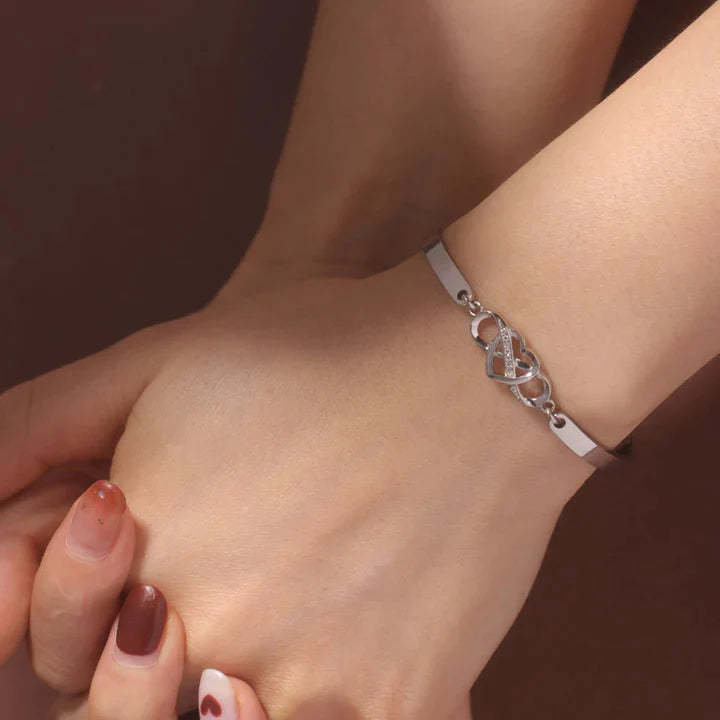 Mother & Daughter Linked Together By Love Infinity Heart Bracelet