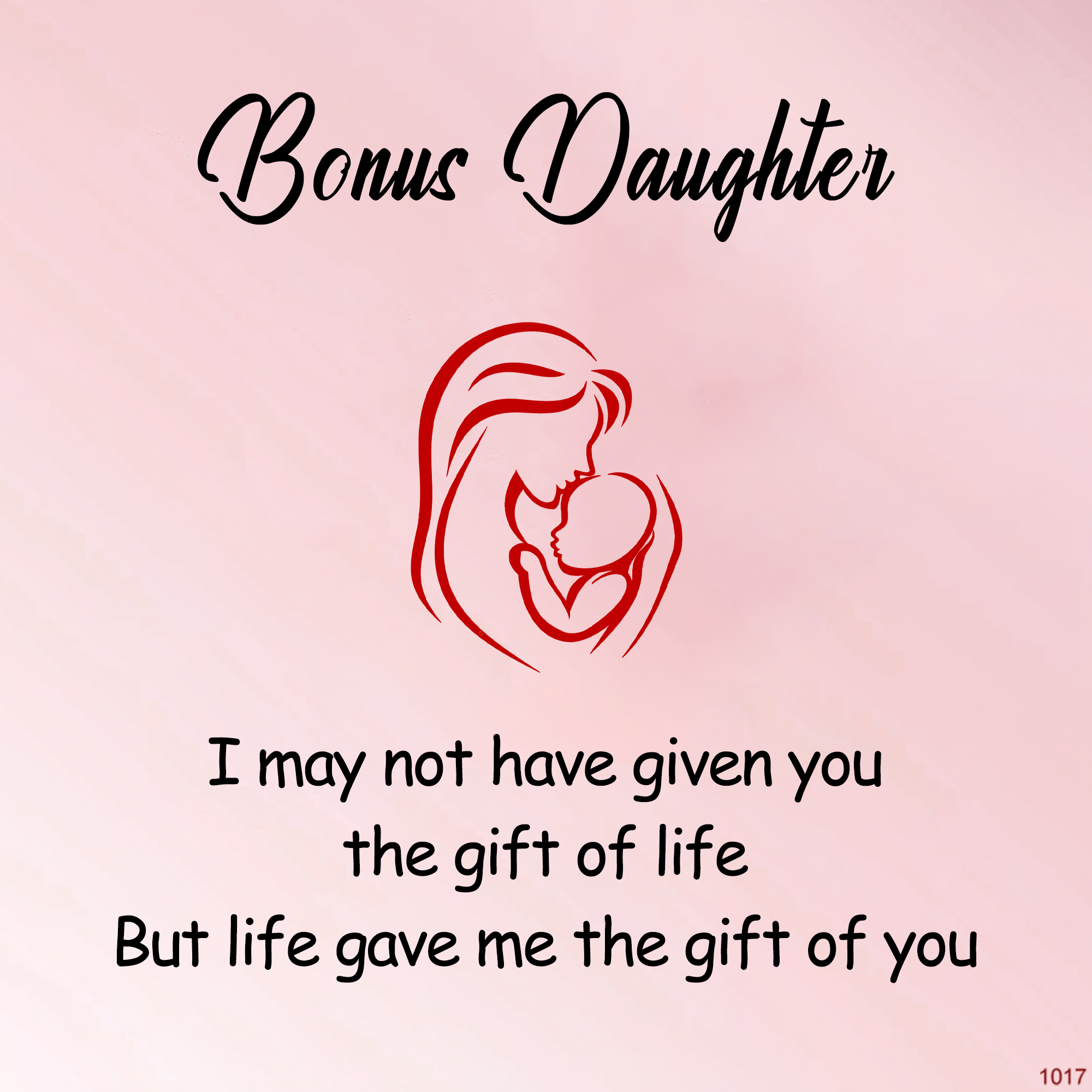 For Bonus Daughter -  I May Not Have Given You The Gift Of Life But Life Gave Me The Gift Of You Crystal Heart Ring