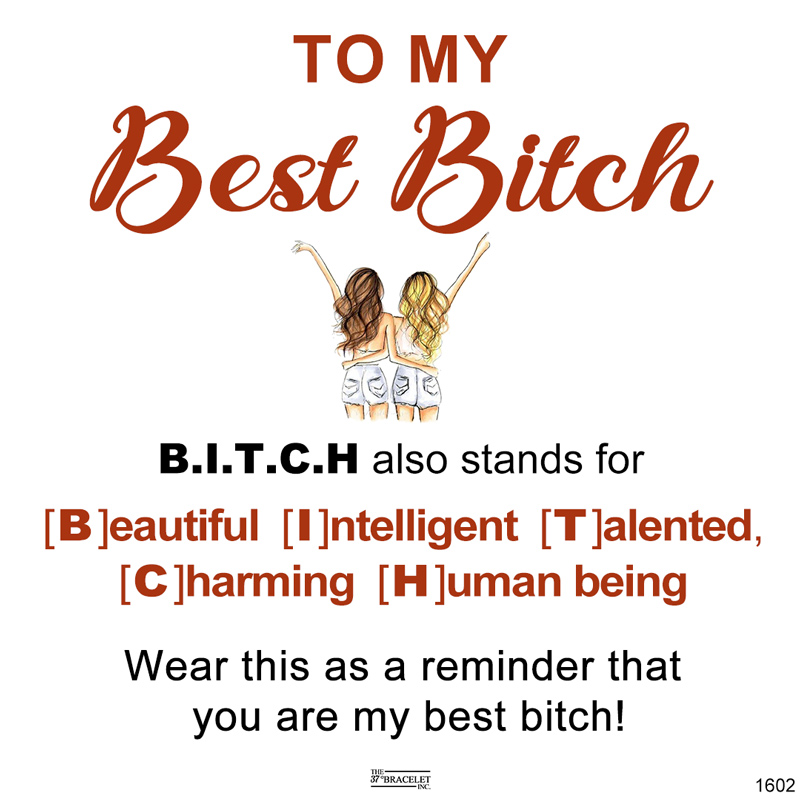 For Friend- You're My Best Bitch Double Hearts Custom Birthstones Bracelet