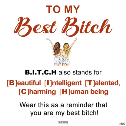 For Friend- You're My Best Bitch Double Hearts Custom Birthstones Bracelet