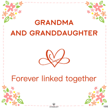 Grandmother And Granddaughter Forever Linked Together Custom Birthstones Bracelet