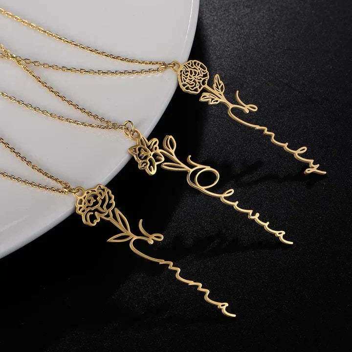 2026 Graduation Gift | Enjoy The Ride | Birth Flower Name Necklace